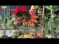 Simulasi Ukuran Hidup Animatronik Dinosaurus Dilophosaurus Untuk Taman Hiburan