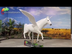Animalia Animatronik Simulasi Unicorn Dengan Sayap Untuk Dekorasi Taman Hiburan
