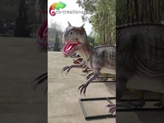 Taman Hiburan Hewan Fiberglass Besar Ukuran Hidup Allosaurus Animatronic Ramah lingkungan