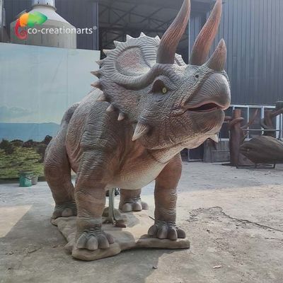 Ukuran Hidup Realistis Animatronic Dinosaur Trceratops Jurassic Untuk Taman Hiburan
