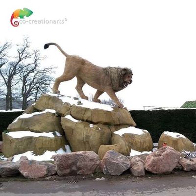 Harga yang bagus Hewan Buatan Safari Singa Animatronik Realistis Untuk Taman Kebun Binatang 110V 220V on line