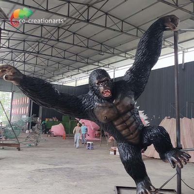 Gorila Animatronic Bergerak yang Dapat Disesuaikan Untuk Remote Control Taman Hiburan