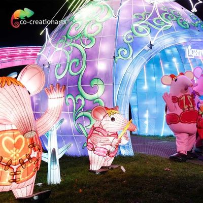 Lampu LED 2m Panjang Lentera Festival Cina Luar Ruangan Untuk Pertunjukan Natal