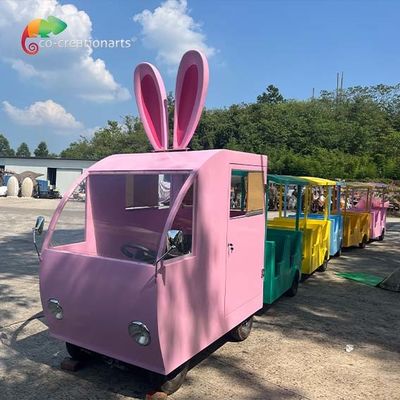 Peralatan Bermain Anak Taman Hiburan Trackless Train Car tahan cuaca