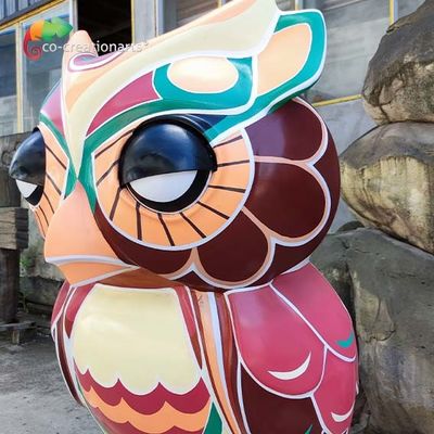 kekuatan tinggi hidup suara Fiberglass Animal Statues Lighting Animatronic Owl