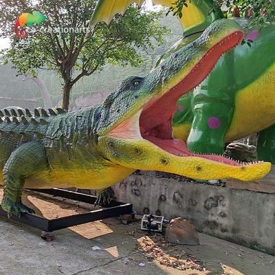Pameran Kebun Binatang Hewan Animatronik Realistis Ukuran Hidup Buaya Tahan Air