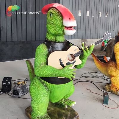Outdoor Life Size Animatronic Dinosaurs Band Tinggi 1,8 Meter Untuk Taman Dinosaurus