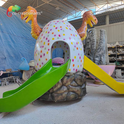 Dinosaurus Egg Slide Fiberglass Peralatan Taman bermain untuk anak-anak Taman hiburan