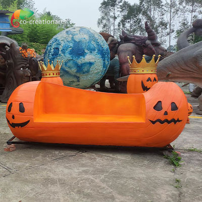 Fiberglass Animatronic Pumpkin Bench Untuk Dekorasi Festival Halloween