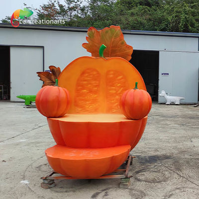 Kumpkin Bench Animatronik Serat Kaca Untuk Dekorasi Halloween