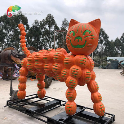 Figur Robot Serat Kaca yang awet Kucing labu Untuk Dekorasi Festival Halloween