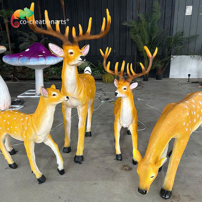 Fiberglass tahan cuaca Animatronic Deer Warna realistis Disesuaikan