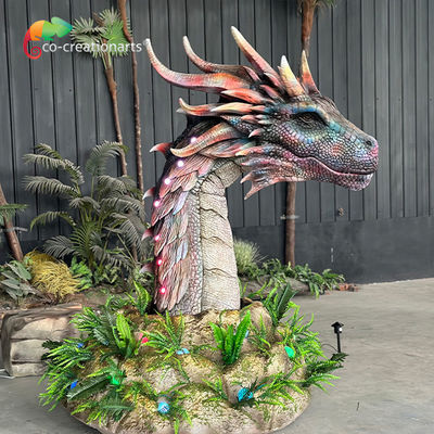 Animatronik Naga Taman Tema Dekorasi Ukuran Hidup Model Naga Realistis