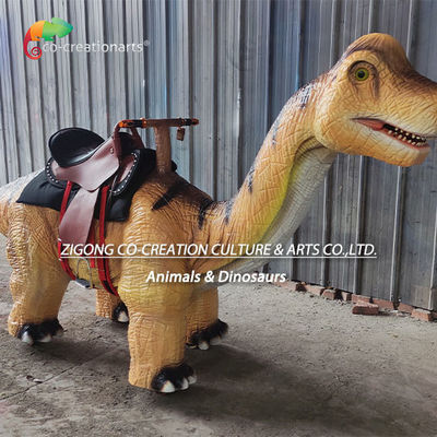 Animatronik Berjalan Brachiosaurus Simulasi Berjalan Dinosaurus Tot Bersepeda di Taman bermain