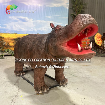 Harga yang bagus Hewan Animatronik Realistis Simulasi Hippo Untuk Dekorasi Taman Kebun Binatang on line