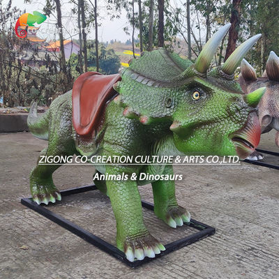 Interaktif Fiberglass Triceratops Ride-On: Anak-Friendly Dinosaur Sculpture Untuk Taman Tema & Pameran