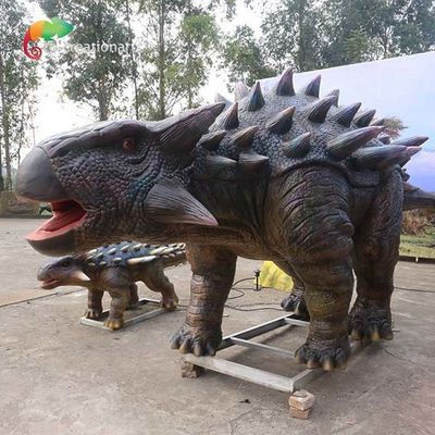 Harga yang bagus Waterproof Theme Park Life Size Animatronic Dinosaur Realistic Ankylosaurus Untuk Taman Hiburan on line