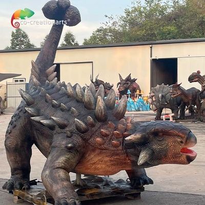 Harga yang bagus Theme Park Life Size Animatronic Dinosaurs Model Dinosaurus Realistis Ankylosaurus Untuk Taman Hiburan on line