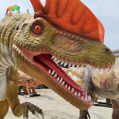 Harga yang bagus Weatherproof Life Size Animatronic Dinosaurs Animatronic Dilophosaurus 5meters on line