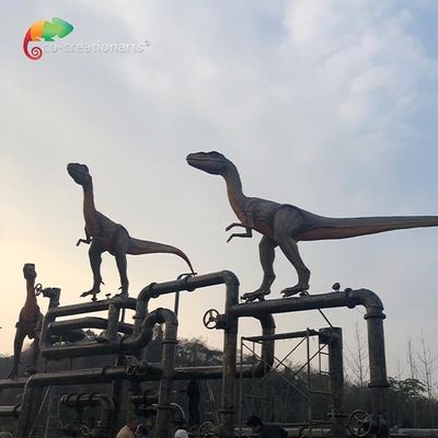 Harga yang bagus Dekorasi Luar Ruangan Velociraptor Animatronic Waterproofing Model Dinosaurus Realistis on line