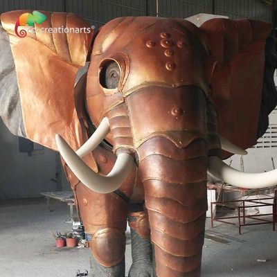 Harga yang bagus Mall Decoration Custom Made Animatronics Fiberglass Elephant Statue 4.5 meters on line