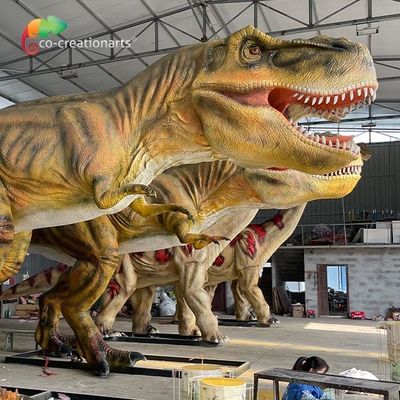 Harga yang bagus 12m Theme Park Jurassic Park T Rex Animatronic Lifelike Coin Dioperasikan on line