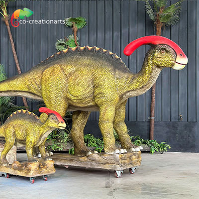 Harga yang bagus Animatronik Dinosaurus Simulasi Parasaurolophus Dengan Bayi Untuk Atraksi on line