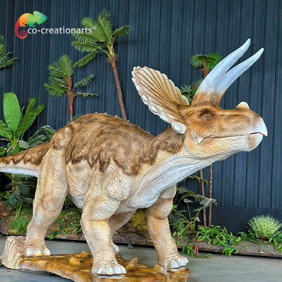Harga yang bagus Kontrol Induksi Realistis Dinosaurus Animatronik Triceratops Untuk Attaction on line