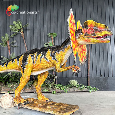 Harga yang bagus Simulasi Dinosaurus Air Spray Animatronik Dilophosaurus Untuk Jurassic Mereka Dekorasi Taman on line
