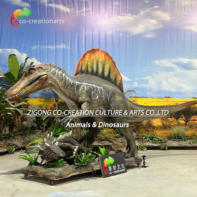 Harga yang bagus Animatronic Dinosaurs Simulasi Spinosaurus Perburuan Adegan Untuk Dekorasi Taman Hiburan on line