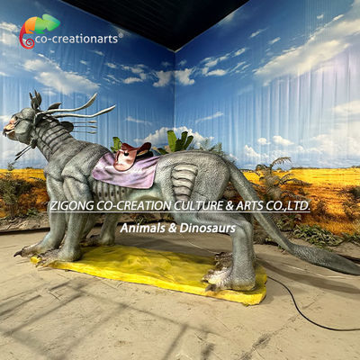 Wahana Monster Animatronik yang Dapat Dikendarai: Gerakan Dinamis & Desain Silver-Beast untuk Taman Petualangan