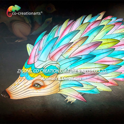Harga yang bagus Lentera Patung Dekorasi Seni LED Landak Berduri Pelangi Besar yang Menakjubkan on line