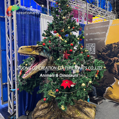 Harga yang bagus Dinosaurus Raptor Animatronik Natal Dengan Dekorasi Pohon Untuk Taman Tema Dan Acara Liburan On line
